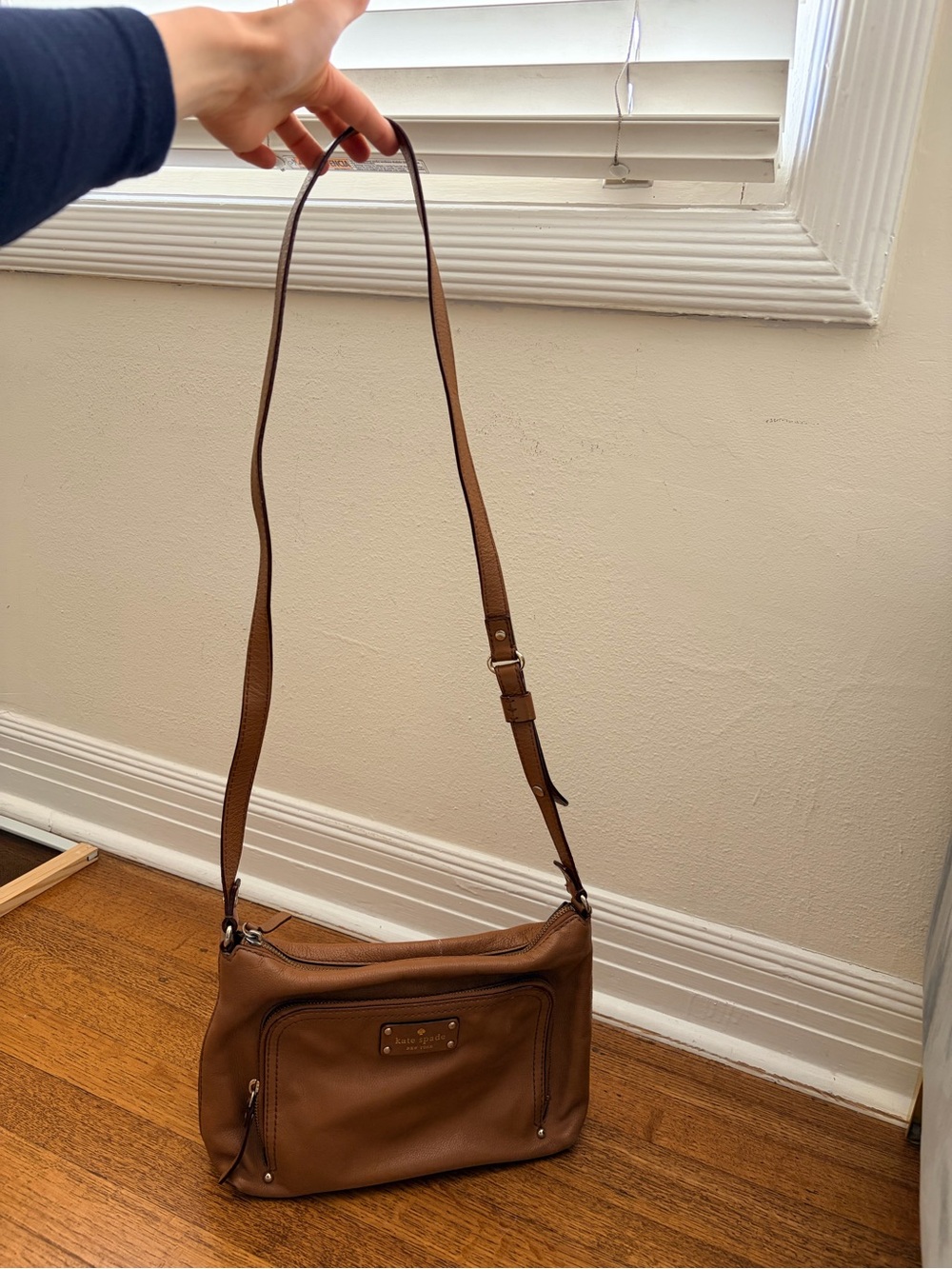 kate spade Brown Leather Crossbody with Front Zip Pocket - Picture 2 of 6